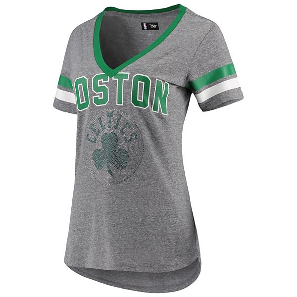 Women's G-III 4Her by Carl Banks Green Philadelphia Eagles Bedazzled V-Neck  T-Shirt