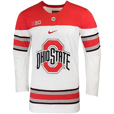 Men's Nike White Ohio State Buckeyes Replica College Hockey Jersey