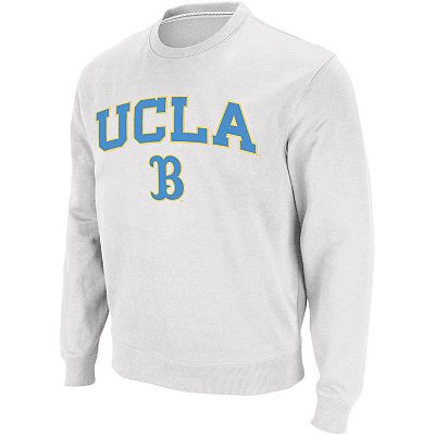 Men's Colosseum White UCLA Bruins Arch Logo Crew Neck Sweatshirt