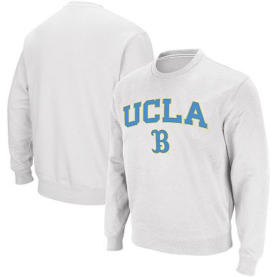 Men's Colosseum White UCLA Bruins Arch & Logo Crew Neck Sweatshirt