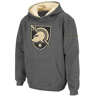 Youth Charcoal Army Black Knights Big Logo Pullover Hoodie