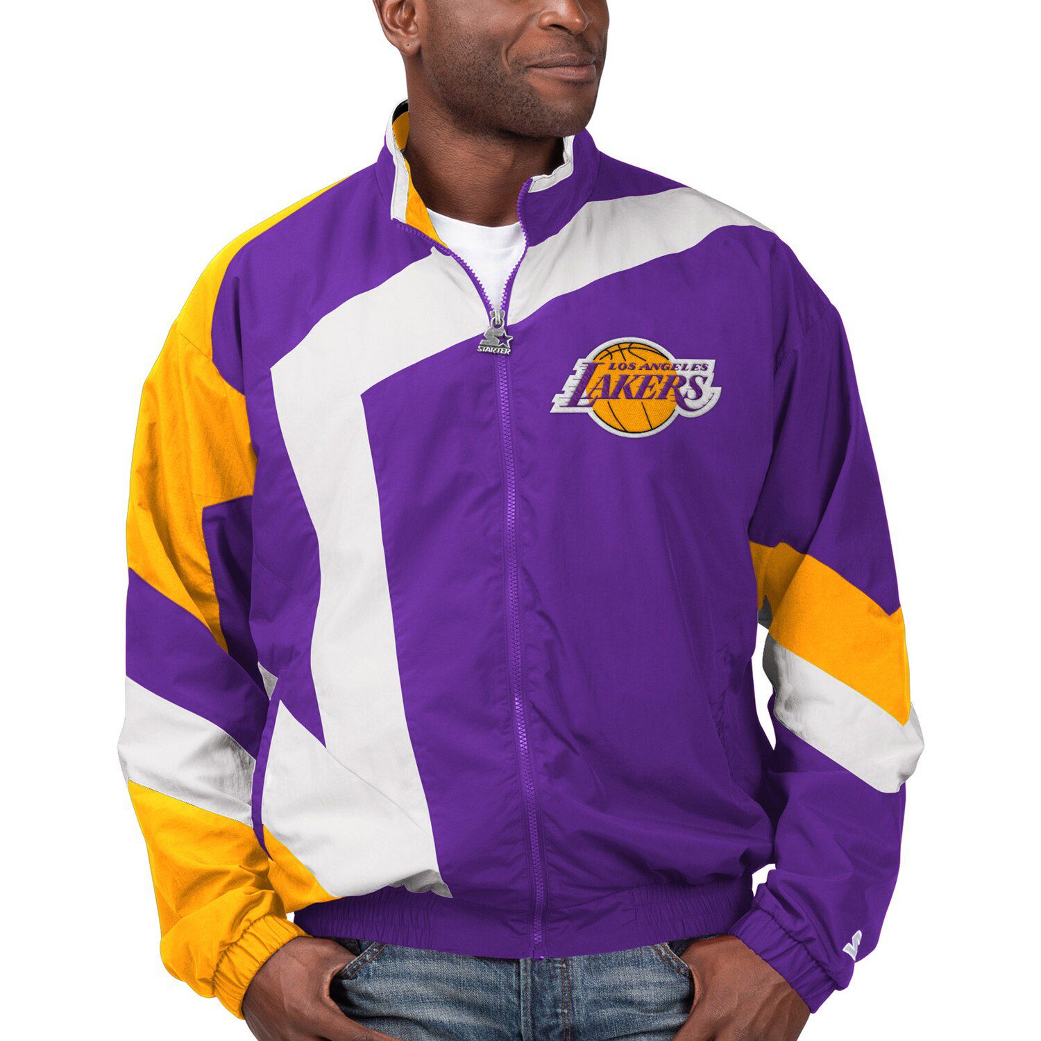 lakers starter jacket black