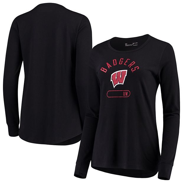 Under Armour charged cotton long sleeve t-shirt in black