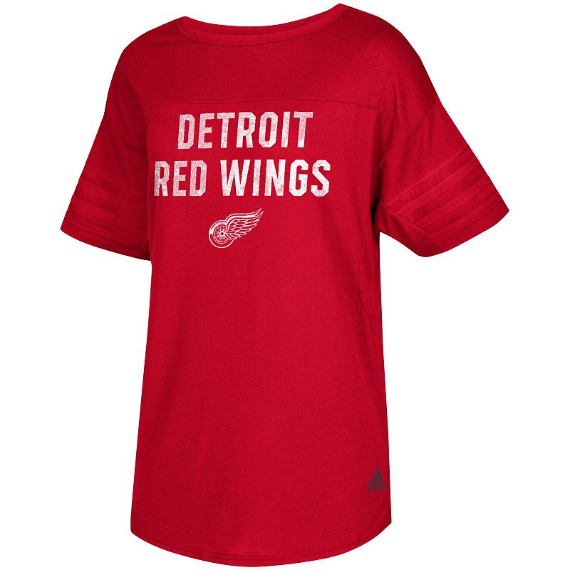 UPC 191038226255 product image for Women's adidas Red Detroit Red Wings Big City Block Droptail Tunic T-Shirt, Size | upcitemdb.com