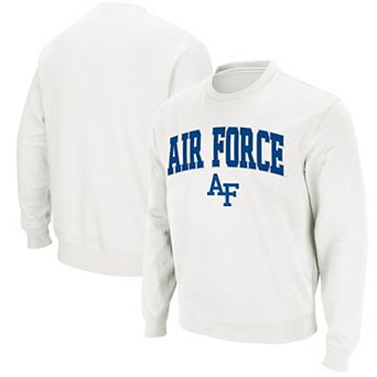 Men's Colosseum White Air Force Falcons Arch & Logo Sweatshirt