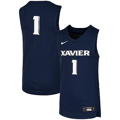 Youth Nike #1 Navy Xavier Musketeers Replica Team Basketball Jersey