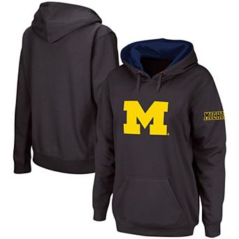 Women's Charcoal Michigan Wolverines Team Big Logo Pullover Hoodie