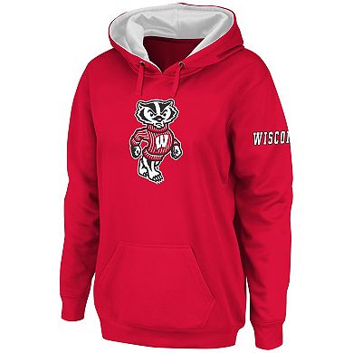 Women's Stadium Athletic Cardinal Wisconsin Badgers Big Logo Pullover Hoodie