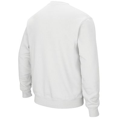 Men's Colosseum White Maryland Terrapins Arch & Logo Crew Neck Sweatshirt