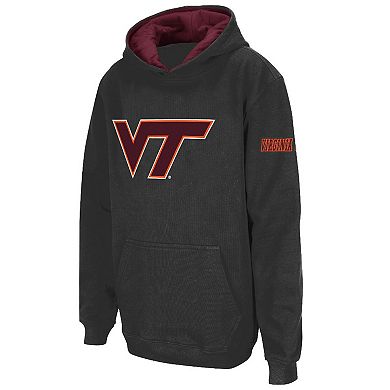 Youth Stadium Athletic Charcoal Virginia Tech Hokies Big Logo Pullover Hoodie