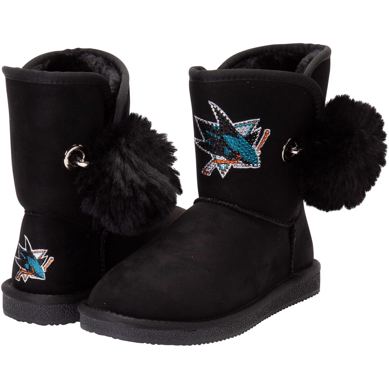 womens black faux fur boots