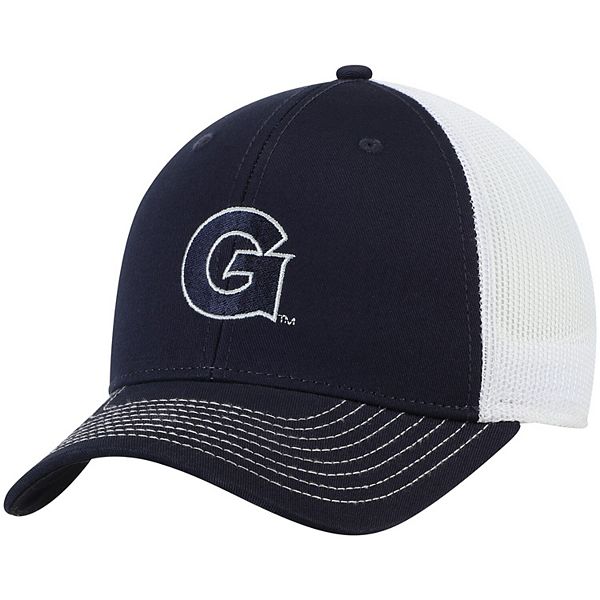 Men's The Game Navy Georgetown Hoyas Benchmark Trucker Adjustable Snapback  Hat