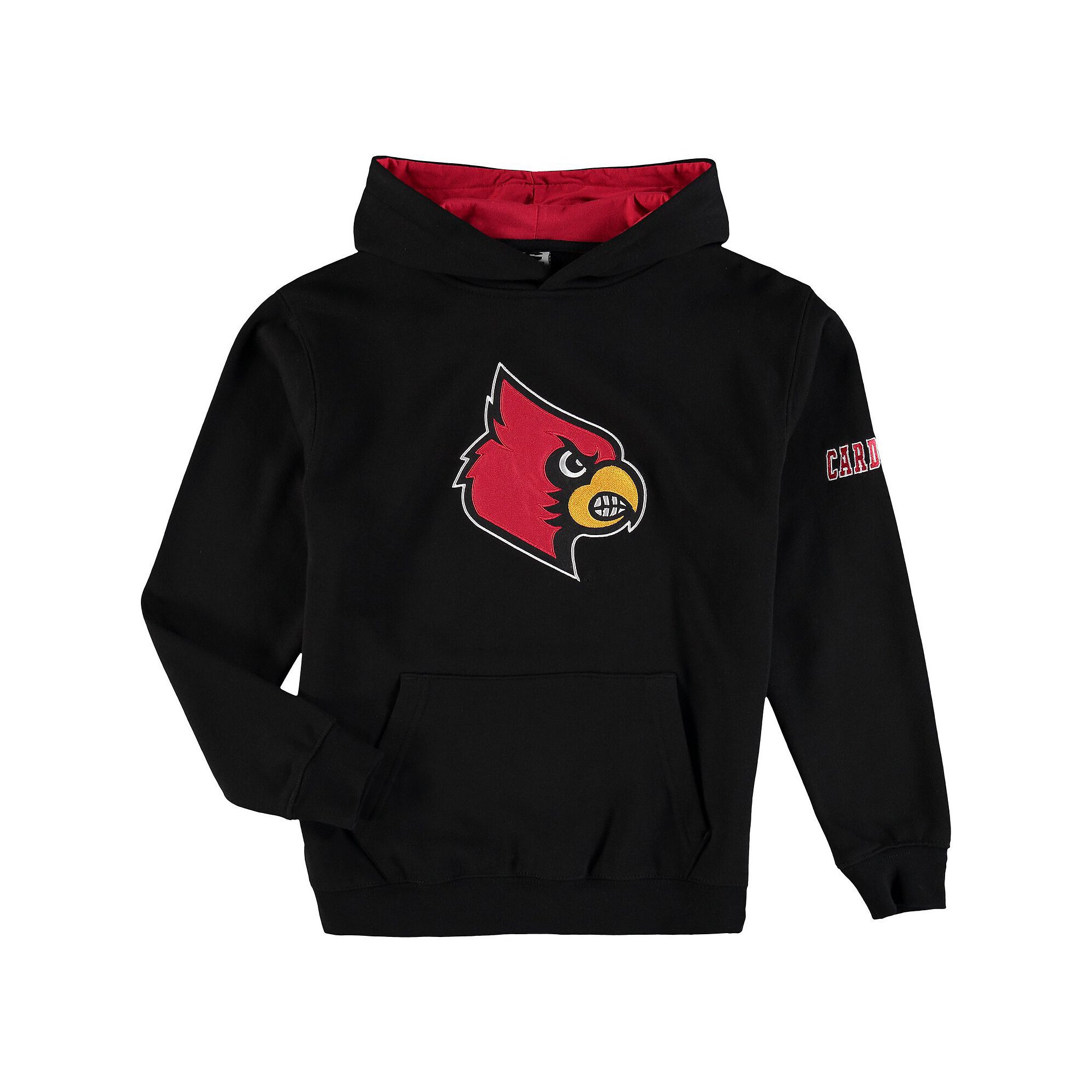 Youth Black Louisville Cardinals Big Logo Pullover Hoodie, Boys, Size: YTH