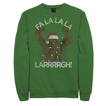 Men's Star Wars Chewie Fa La La La Holiday Text Graphic Fleece Pullover