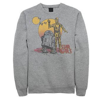 Men's Star Wars R2-D2 And C-3PO Sunset Portrait Graphic Fleece Pullover
