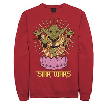 Men's Star Wars Yoda Lotus Flower Portrait Sweatshirt