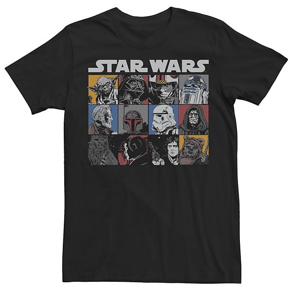 Men's Star Wars Comic Style Character Boxes Tee