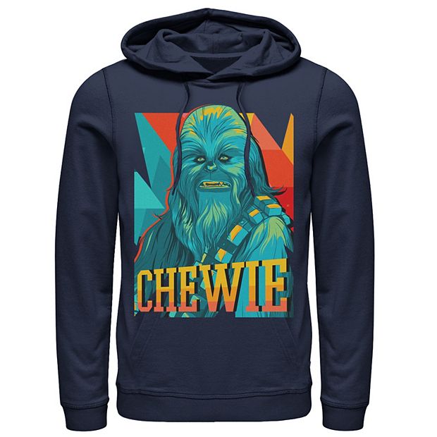 Men s Star Wars Chewie Tri Color Retro Portrait Hoodie