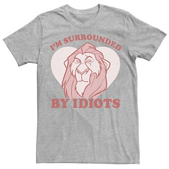 Men's Disney's The Lion King Disney Villains Valentine's Day Scar Surrounded By Idiots Tee
