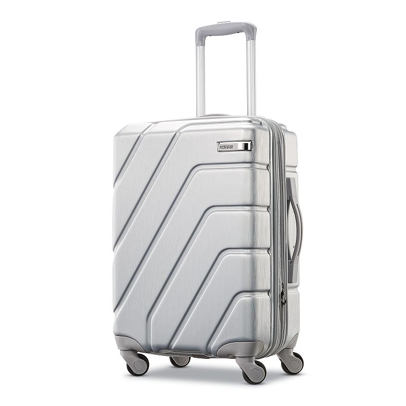 American Tourister Burst Trio Max Hardside Spinner Luggage, Silver, 20 Carr
