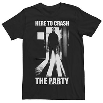 Men's Halloween Michael Myers Here To Crash The Party Graphic Tee