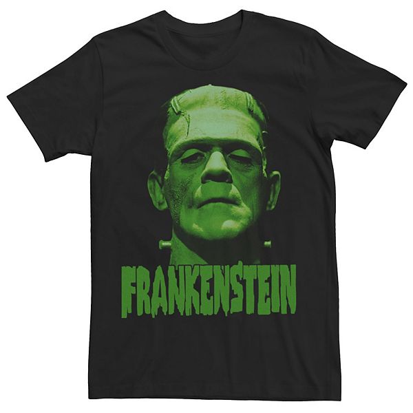Men's Universal Monsters Frankenstein Green Hue Portrait Graphic Tee