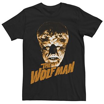 Men's Universal Monsters The Wolfman Orange Hue Portrait Graphic Tee