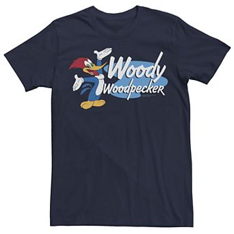 Men's Woody Woodpecker Vintage Logo Portrait Graphic Tee
