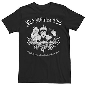 Disney Villains Ursula, Evil Queen & Maleficent Men's Bad Witches Club Group Shot Tee