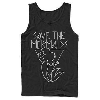 Men's Disney's The Little Mermaid Save the Mermaids Line Art Tank Top