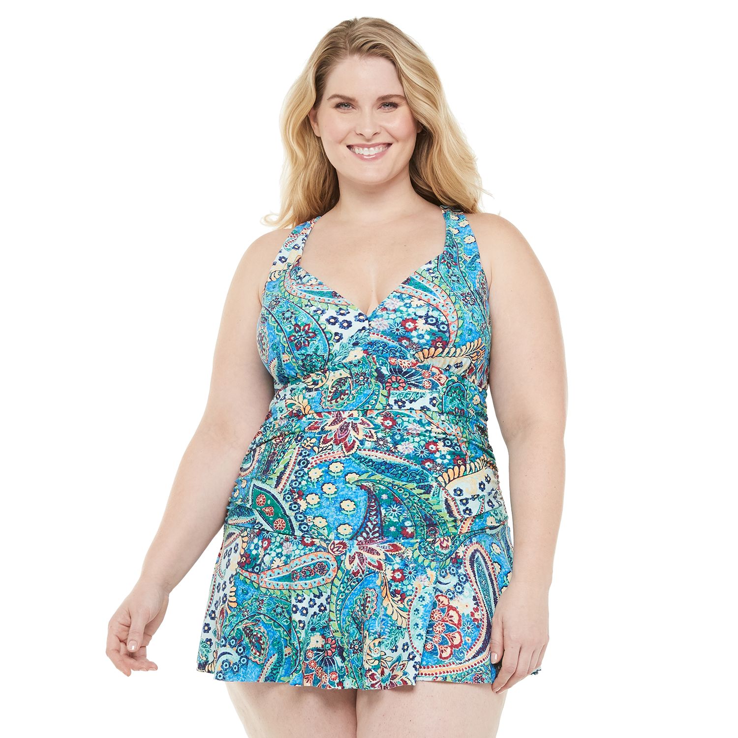 plus size one piece swimdress