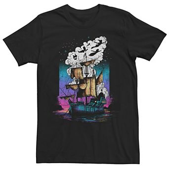 Disney's Peter Pan Men's Pirate Ship Flight Neon Tee