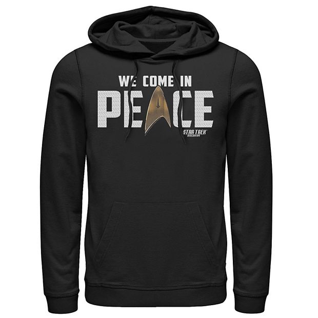 Men s Star Trek Discovery We Come In Peace Badge Hoodie