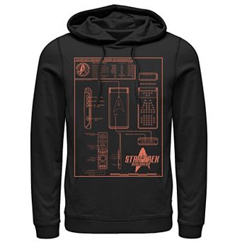 Men's Star Trek Discovery Communicator Schematics Poster Hoodie