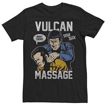 Men's Star Trek The Original Series Vulcan Massage Pop Text Poster Tee