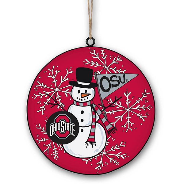 Ohio State Buckeyes Snowman Christmas Ornament Real Buckeyes OSU 