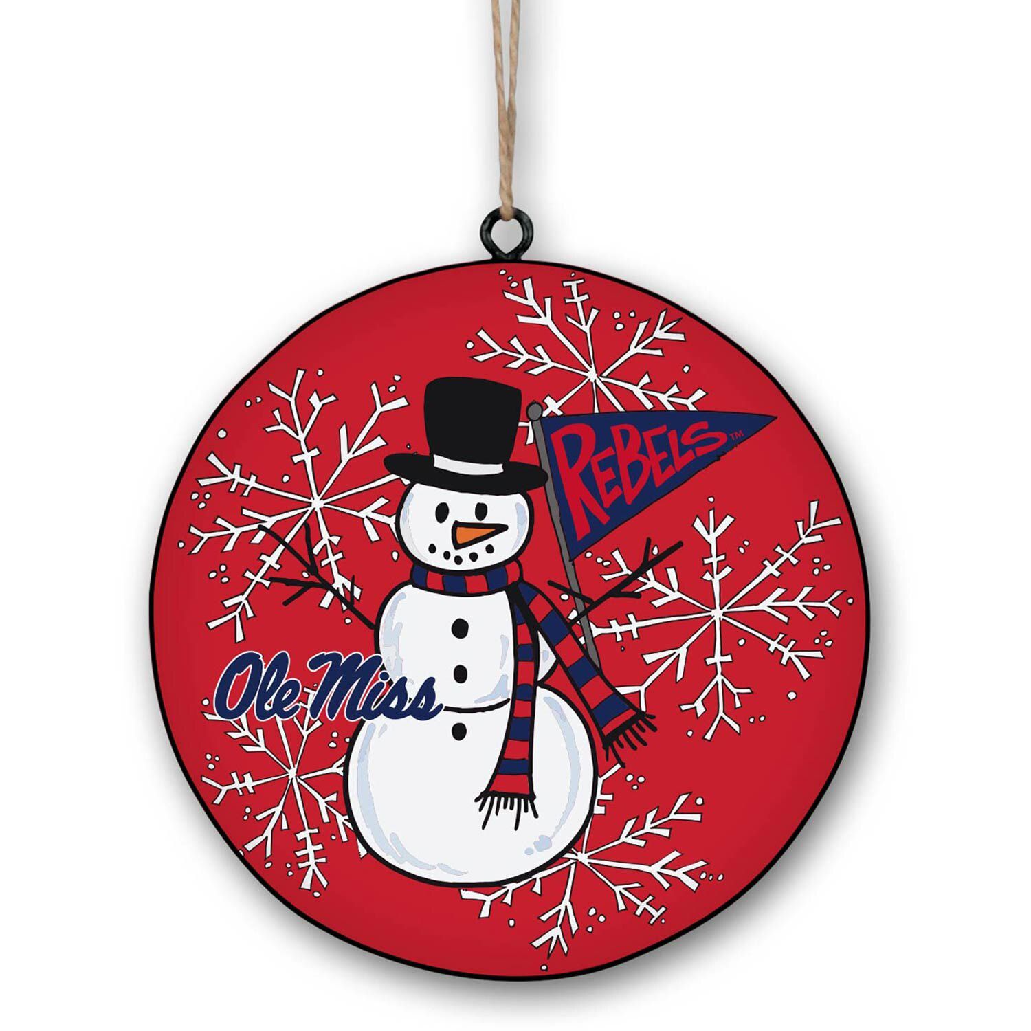 Image for Unbranded Ole Miss Rebels Metal Snowman Ornament at Kohl's.