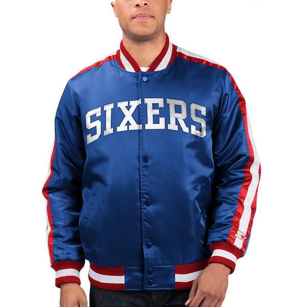 Men's Starter Royal Philadelphia 76ers Home Team Hoodie Half-Zip Jacket Size: Medium