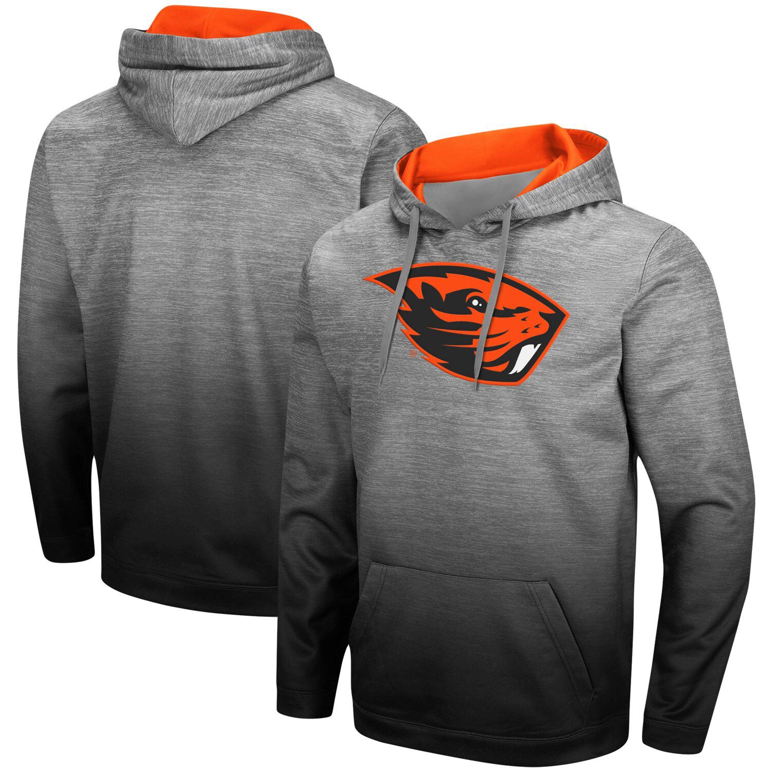 gray and orange hoodie