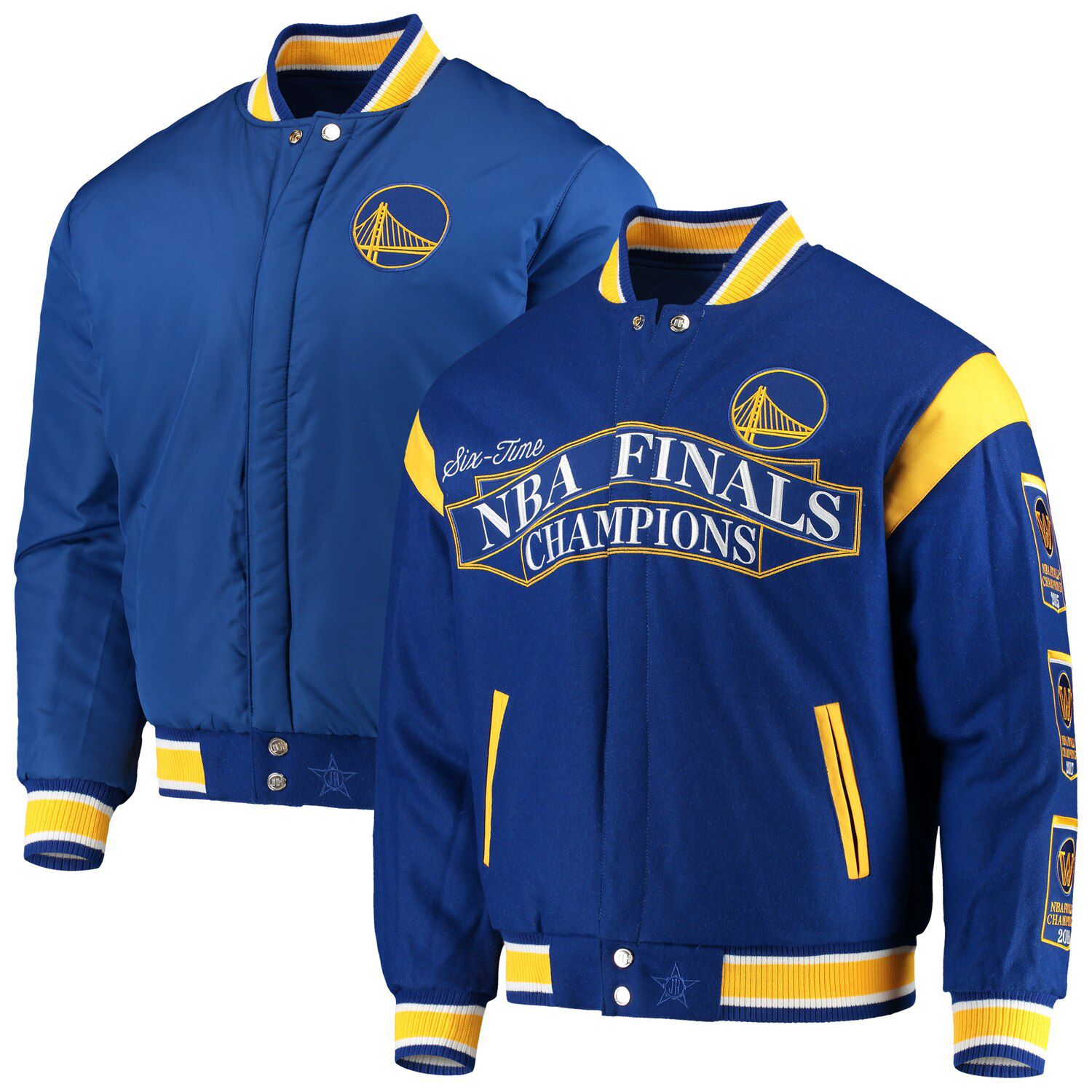 warriors white championship jacket