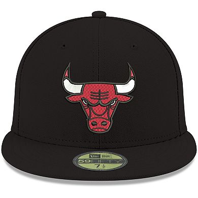Men's New Era Black Chicago Bulls Official Team Color 59FIFTY Fitted Hat