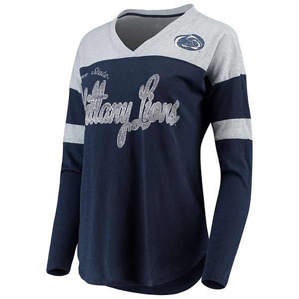 Ladies Glitter Nittany Lion Long Sleeve T-Shirt White / XL