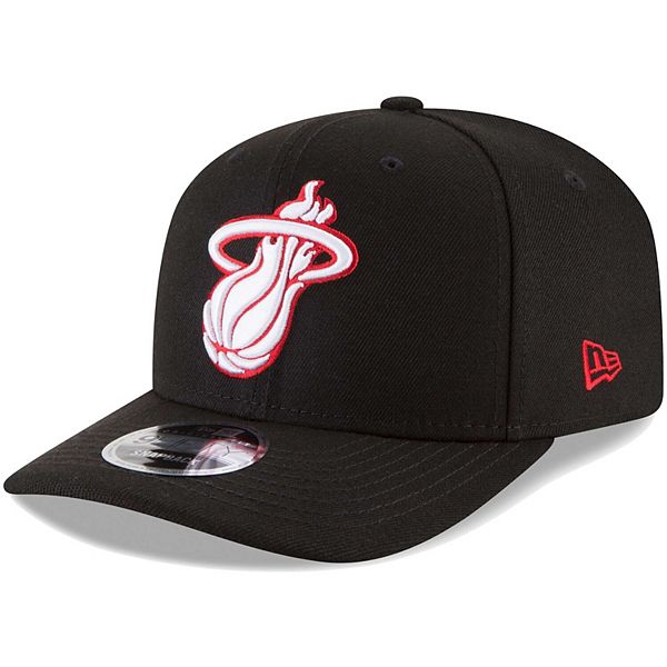 Men's New Era Black Miami Heat Crown Solid 9FIFTY Adjustable Snapback Hat