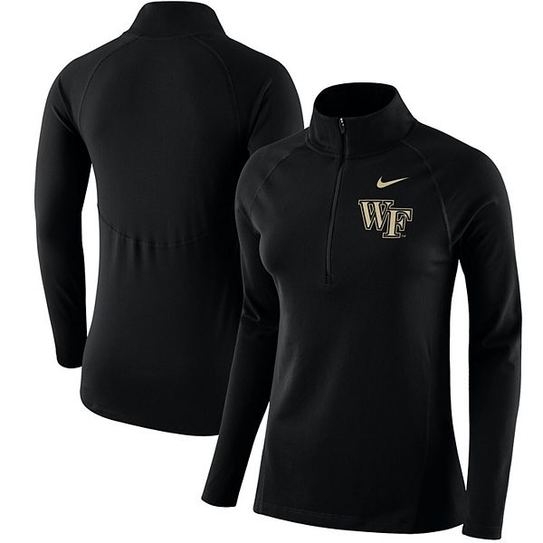 Women's Nike Black Wake Forest Demon Deacons Element Core 1/2 Zip Jacket