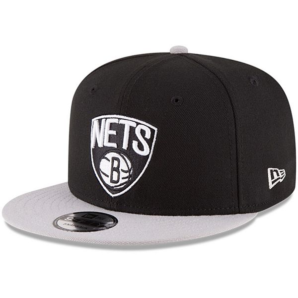Men's New Era Black/Gray Brooklyn Nets 2-Tone 9FIFTY Adjustable ...