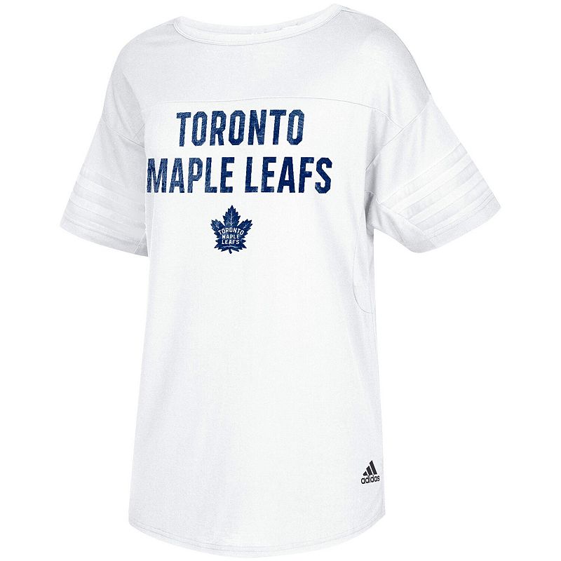 UPC 191038227221 product image for Women's adidas White Toronto Maple Leafs Big City Block Droptail Tunic T-Shirt,  | upcitemdb.com