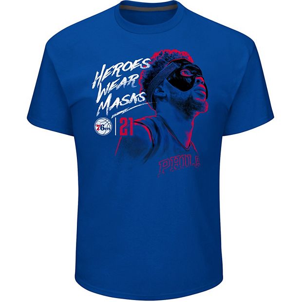 Philadelphia 76ers Mens Blue Majestic Logo 2 Long Sleeve T Shirt
