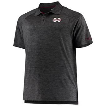Men's Colosseum Black Mississippi State Bulldogs Big & Tall Down Swing Polo