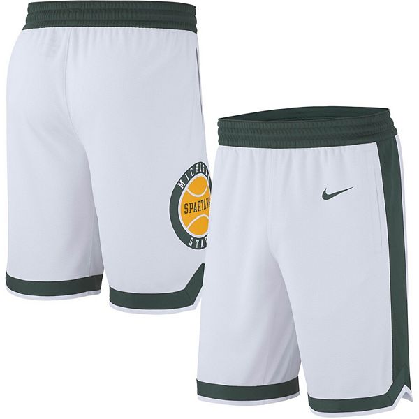 Men's Nike #21 White/Green Michigan State Spartans Replica