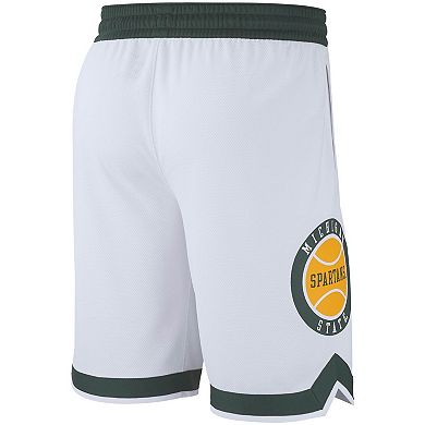 Men's Nike White Michigan State Spartans Retro Replica Basketball Shorts